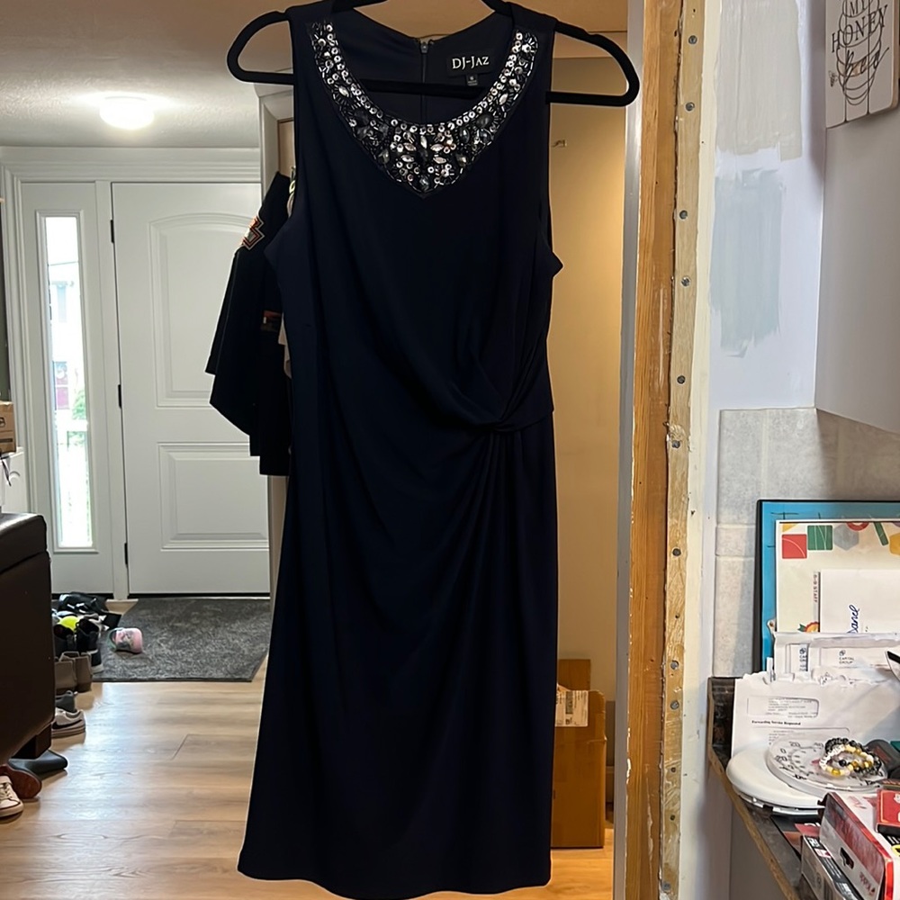 Women’s wedding guest dress.  Size 16 navy blue worn once